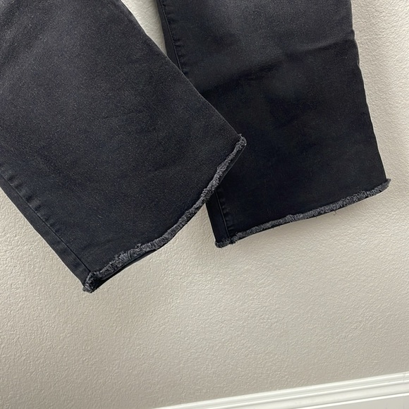 New Democracy Fray Step Hem Kick Flare Jeans Faded Black Wash Ab Plus Size 20W - Picture 4 of 12